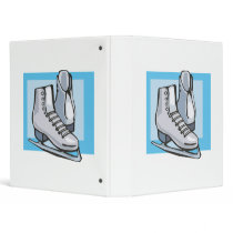 white ice skates graphic vinyl binder