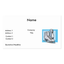 white ice skates graphic business card templates