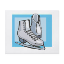 white ice skates graphic custom flyer