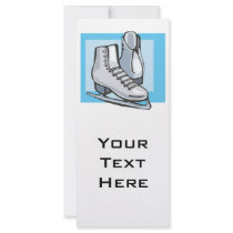 white ice skates graphic rack card template