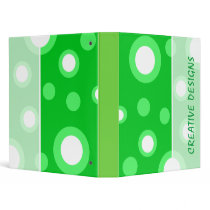 White In Green Circles binders
