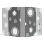 White In Grey Circles binders