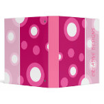 White In Pink Circles Vinyl Binder