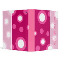 White In Pink Circles binders