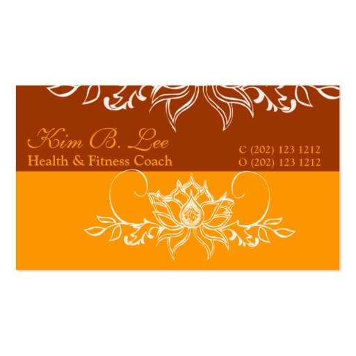 White Indian Lotus Flower Business Card Template