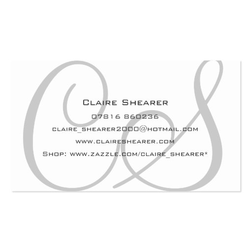 White Initials Business Card (back side)
