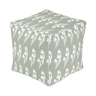 White Iris Pouf