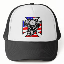 White Iron Cross Flag Hd Mc 2 Mesh Hats