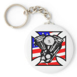White Iron Cross Flag Hd Mc 2 Key Chain