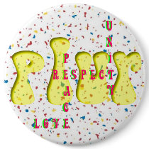 White Kandi Colors Speckled "PLUR" Pin buttons by JuJusGardens White Kandi Colors Speckled "PLUR" Pin buttons