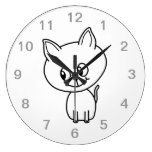 White Kitten. Round Wall Clocks