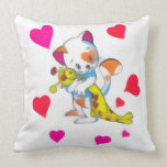 White	kitten Throw Pillow