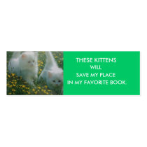 White Kittens Bookmark business cards by joanspouse White Kittens Bookmark business cards
