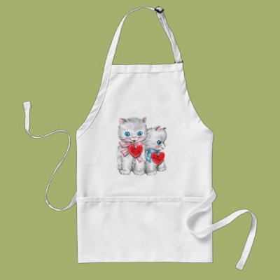 White Kittens Valentine Aprons Zazzle_apron White Kittens Valentine Aprons Zazzle_apron