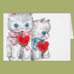 White Kittens Valentine Greeting Cards