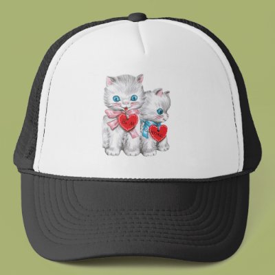 White Kittens Valentine Mesh Hat Zazzle_hat White Kittens Valentine Mesh Hat Zazzle_hat