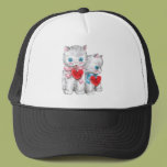 White Kittens Valentine Mesh Hat
