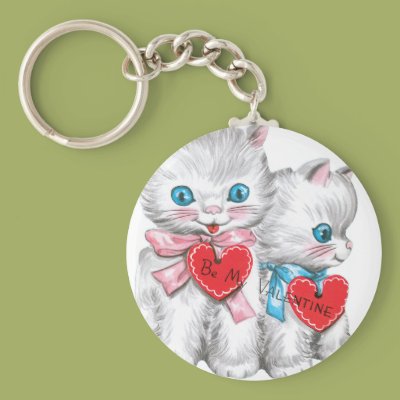 White Kittens Valentine Keychain Zazzle_keychain White Kittens Valentine Keychain Zazzle_keychain