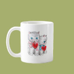 White Kittens Valentine Coffee Mugs