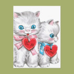 White Kittens Valentine Post Card