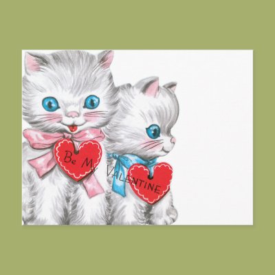 White Kittens Valentine Post Cards Zazzle_postcard