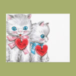 White Kittens Valentine Post Cards