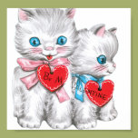 White Kittens Valentine Poster