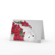 White kitty Christmas Greeting Card
