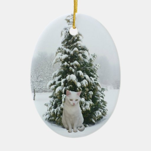 white kitty christmas ornament zazzle white kitty christmas ornament zazzle
