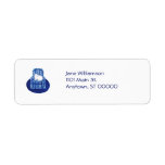 White Kitty in a Striped Blue Chair Address Labels