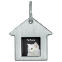 White Kitty Pet Tag