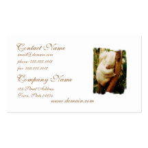 White Koala Bear Business Card