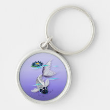 White Koi-Blue Lily  Keychains