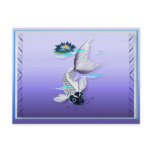 White Koi-Blue Lily Postcards