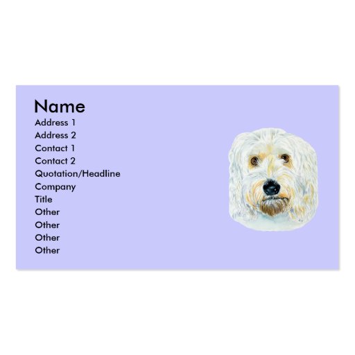 White labradoodle Maggie Business Cards (front side)