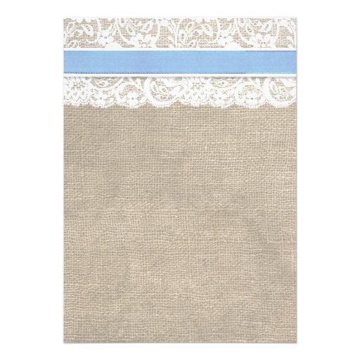 White Lace and Burlap Wedding Invitation- Capri