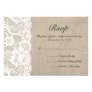White Lace and Burlap Wedding RSVP Card White Lace and Burlap Wedding RSVP Card