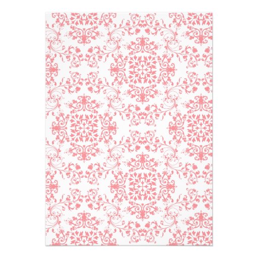 White Lace and Pink Damask Sweet 16 5x7 Custom Invitations