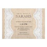 White Lace & Burlap Bridal Shower Party Invite