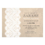 White Lace & Burlap Bridal Shower Party Invite