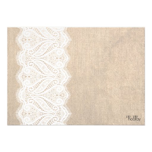 White Lace & Burlap Bridal Shower Party Invite