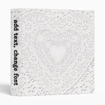 White Lace Fabric Image  Background 3 Ring Binder