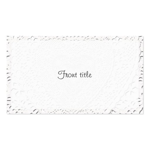 White Lace Fabric Image  Background Business Cards (front side)