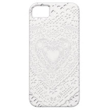White Lace Fabric Image  Background iPhone 5 Cases