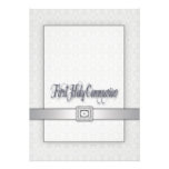 White Lace Girls First Communion Invitation