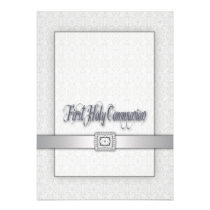 White Lace Girls First Communion invitations