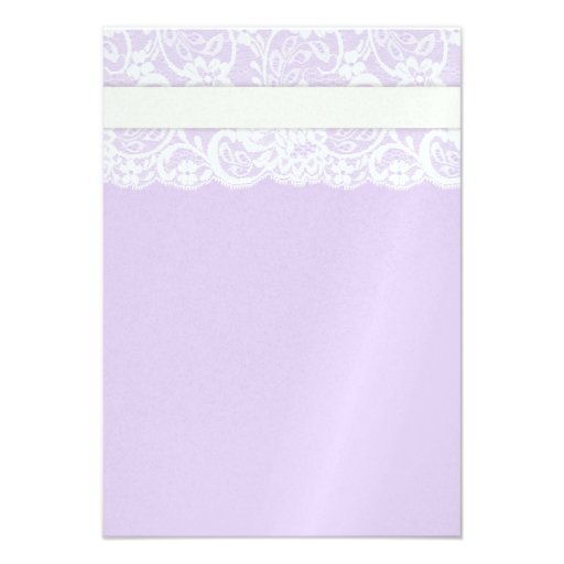 White Lace Lilac Purple Wedding Invitation