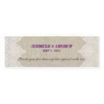 White Lace Linen Vintage Wedding Favor Card business cards