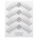 White Lace Monogram Cupcake Wrapper Customized Letterhead