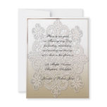White Lace on Gold Variegated Background Invites